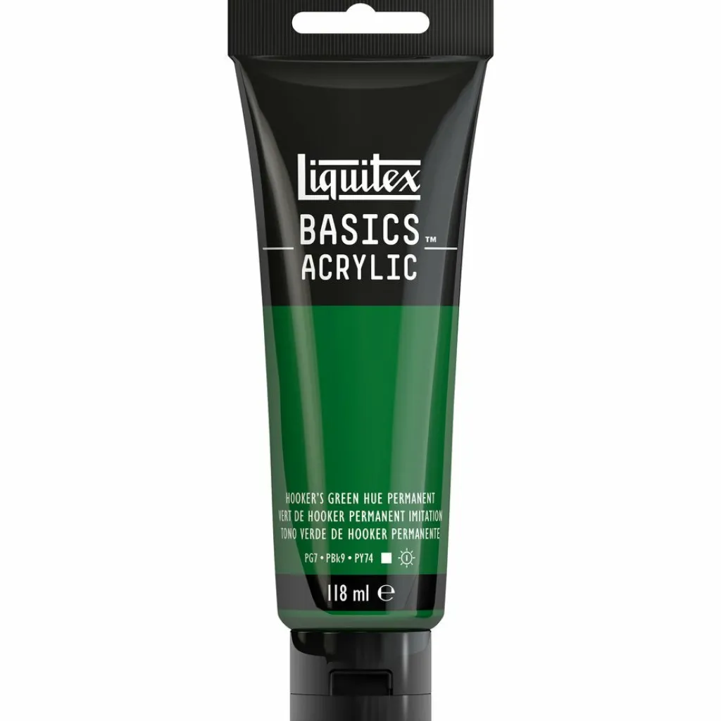Winsor & Newton Akryyliväri 118ml 224 Hooker's Green Hue Perma Liquitex Basics Acrylic* Liquitex|Akryylimaalaus