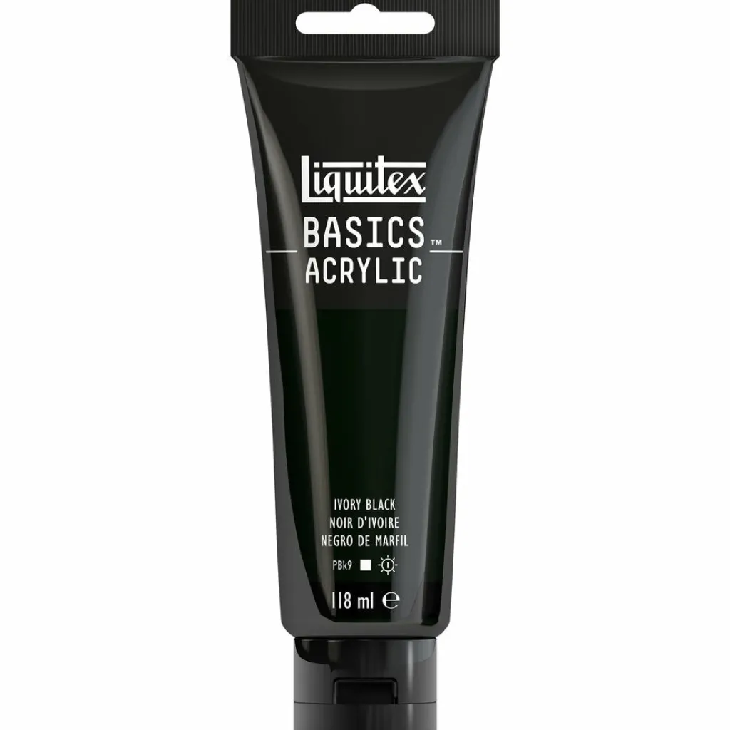 Winsor & Newton Akryyliväri 118ml 244 Ivory Black Liquitex Basics Acrylic* Liquitex|Akryylimaalaus