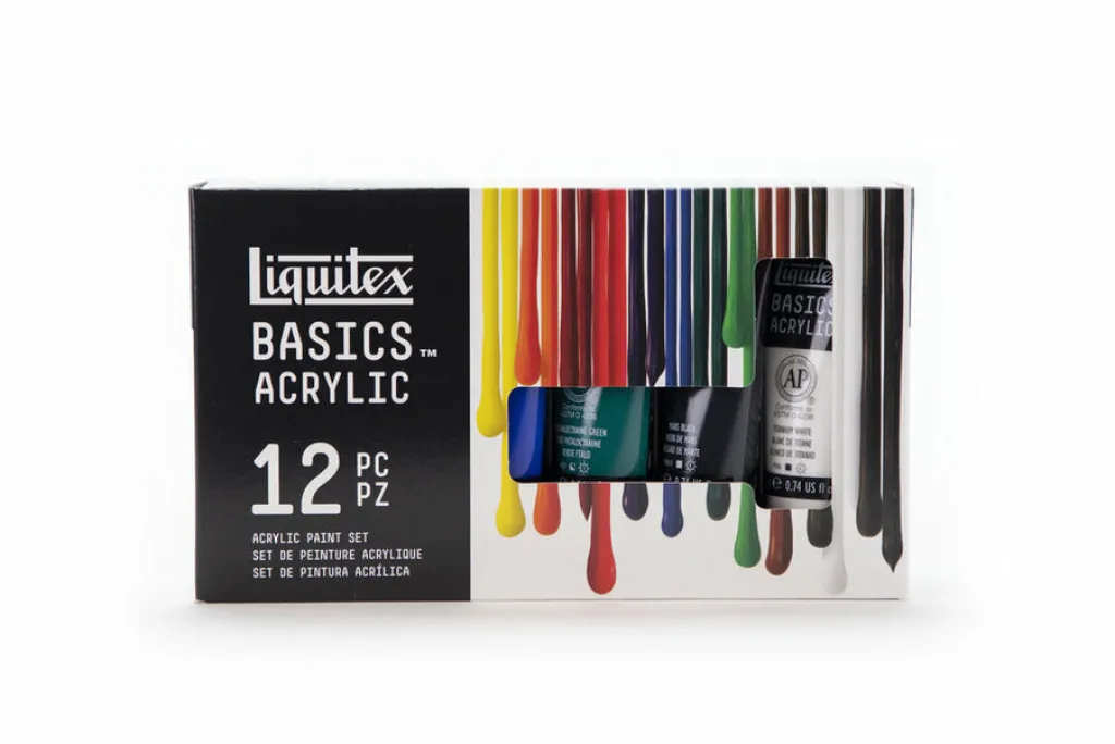 Winsor & Newton Akryylivärilajitelma 12x22ml Liquitex Basics Acrylic* Liquitex|Lahjavinkit Taiteilijalle