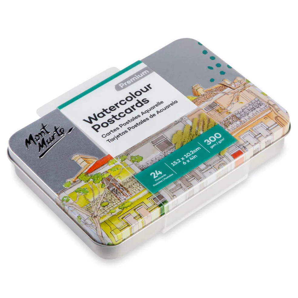 Akvarellipostikortit 24 kpl 300gsm Mont Marte