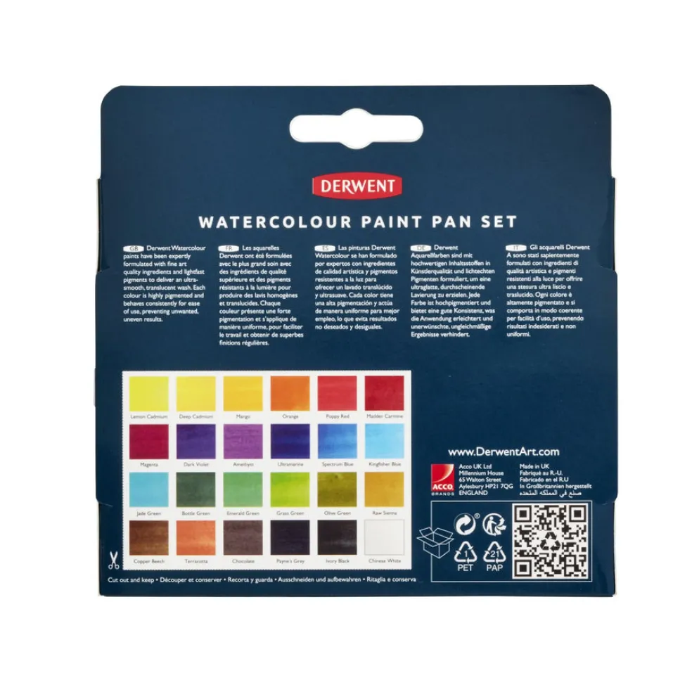 Akvarelliväri 24 kpl Derwent Watercolour Paint pan Set