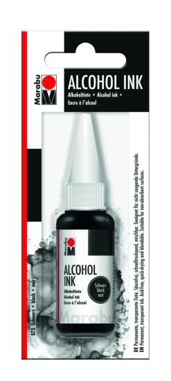 Suomalainen.com Alkoholimuste 20ml musta, Marabu Alcohol ink 073 black* Piirtäminen Ja Luonnostelu|Alkoholimusteet