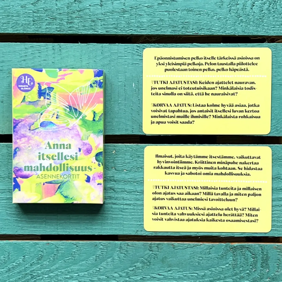 Anna itsellesi mahdollisuus -asennekortit Hidasta Elämää