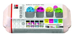 Askartelupaketti pääsiäismunat Marabu Neon Easter box 4x15ml New York neon
