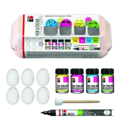Askartelupaketti pääsiäismunat Marabu Neon Easter box 4x15ml New York neon