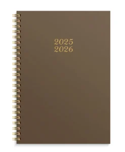Burde Basic Study A5 2025-2026 (16 kk), ruskea* Kalenterit|Opiskelutarvikkeet