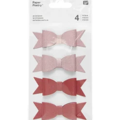 Rico Design 3D-tarra 4 kpl rusetit Bows Glitter* Paperiaskartelu|Askartelu