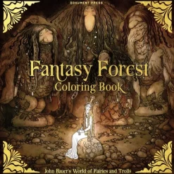 Dokument Press Fantasy forest coloring book : John Bauer's world of fairies and trolls* Aikuisten Värityskirjat Ja Värikynät