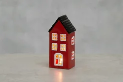 Suomalainen.com Finnlumor Talolyhty Copenhagen LED valoilla punainen 17 cm* Valaisimet Ja Lamput|Sisustus, Sesonkituotteet Ja Kodin Tarvikkeet
