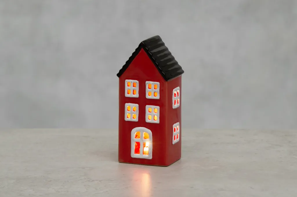 Suomalainen.com Finnlumor Talolyhty Copenhagen LED valoilla punainen 17 cm* Valaisimet Ja Lamput|Sisustus, Sesonkituotteet Ja Kodin Tarvikkeet