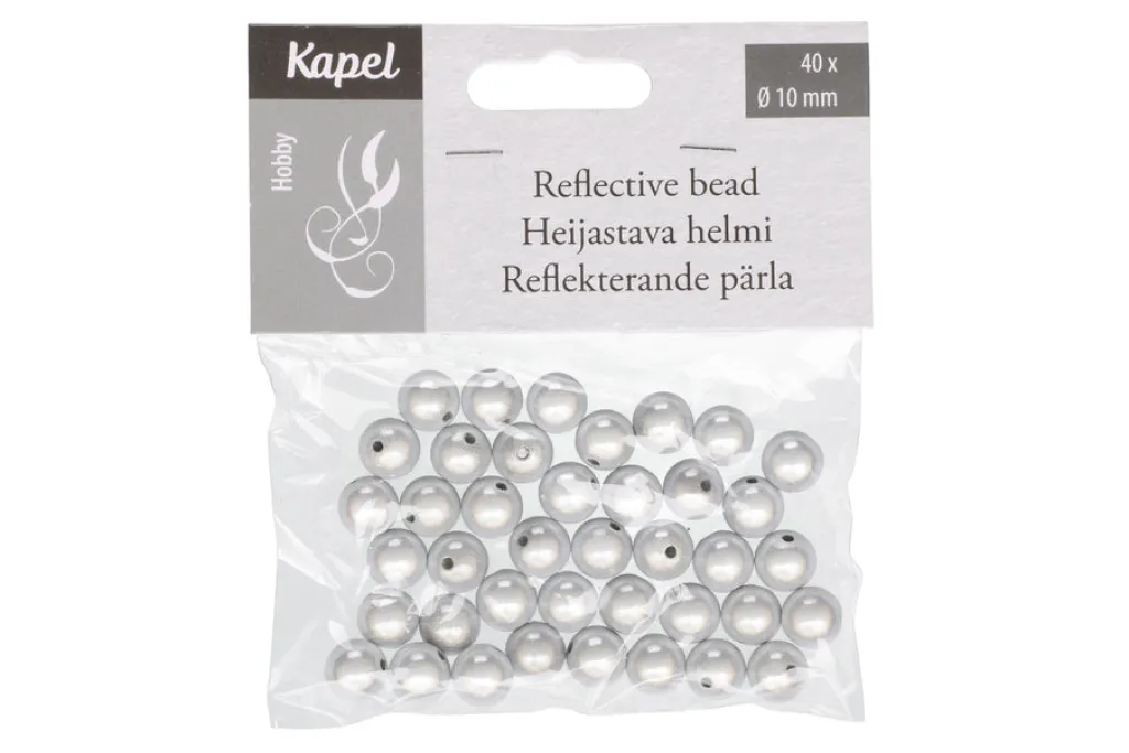 Suomalainen.com Helmi heijastava 10mm/40 kpl valkoiset* Muut Askartelutarvikkeet|Askartelu