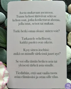 Hitaammassa tahdissa -rauhoittumiskortit uuvahtaneelle Hidasta Elämää