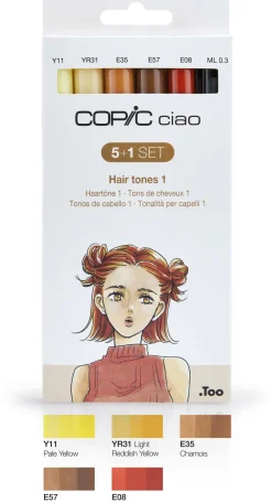 Too Group Huopakynä Copic Ciao 5+1 kpl Hair1* Copic Huopakynät