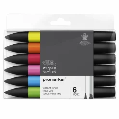 Suomalainen.com Huopakynä Promarker 6 väriä Vibrant Tones W&N* Winsor & Newton|Piirtäminen Ja Luonnostelu
