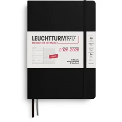 Concess Nordic AB Kalenteri 2025-2026 18kk A5 Weekly+muistikirja Black Leuchtturm1917 kovak.* Kalenterit|Opiskelutarvikkeet