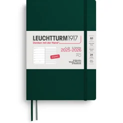 Concess Nordic AB Kalenteri 2025-2026 18kk A5 Weekly+muistikirja Forest Green Leuchtturm1917 pehmeäk.* Kalenterit|Opiskelutarvikkeet