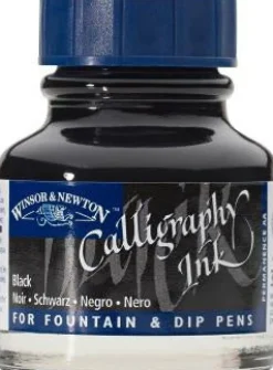 Suomalainen.com Kalligrafiamuste 30ml musta W&N* Winsor & Newton|Piirtäminen Ja Luonnostelu