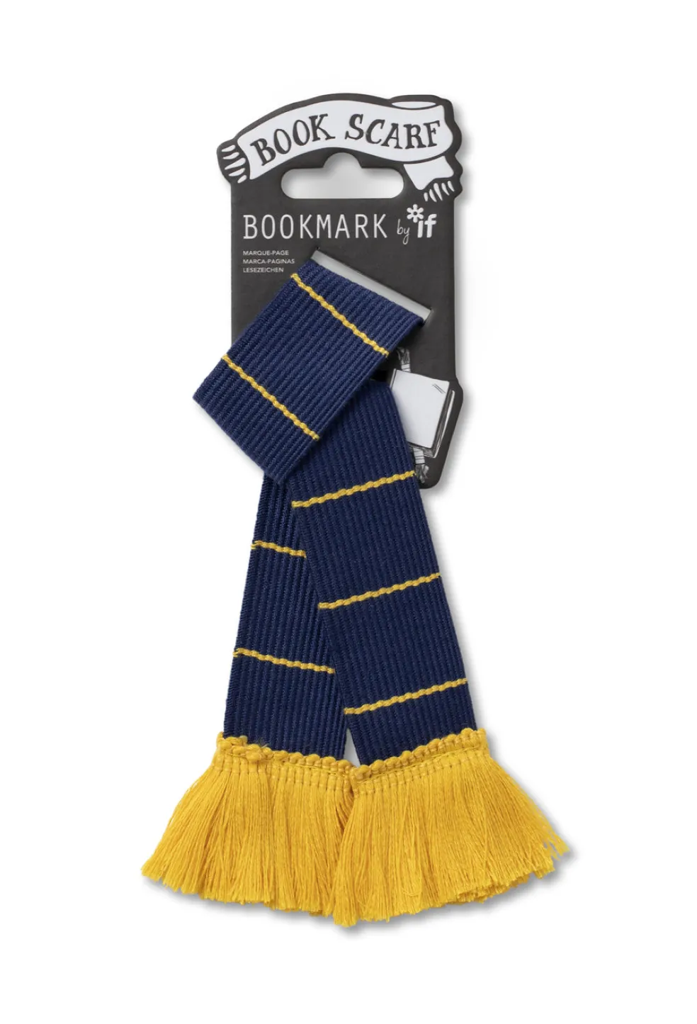 Kirjanmerkki Book Scarf Navy & Yellow