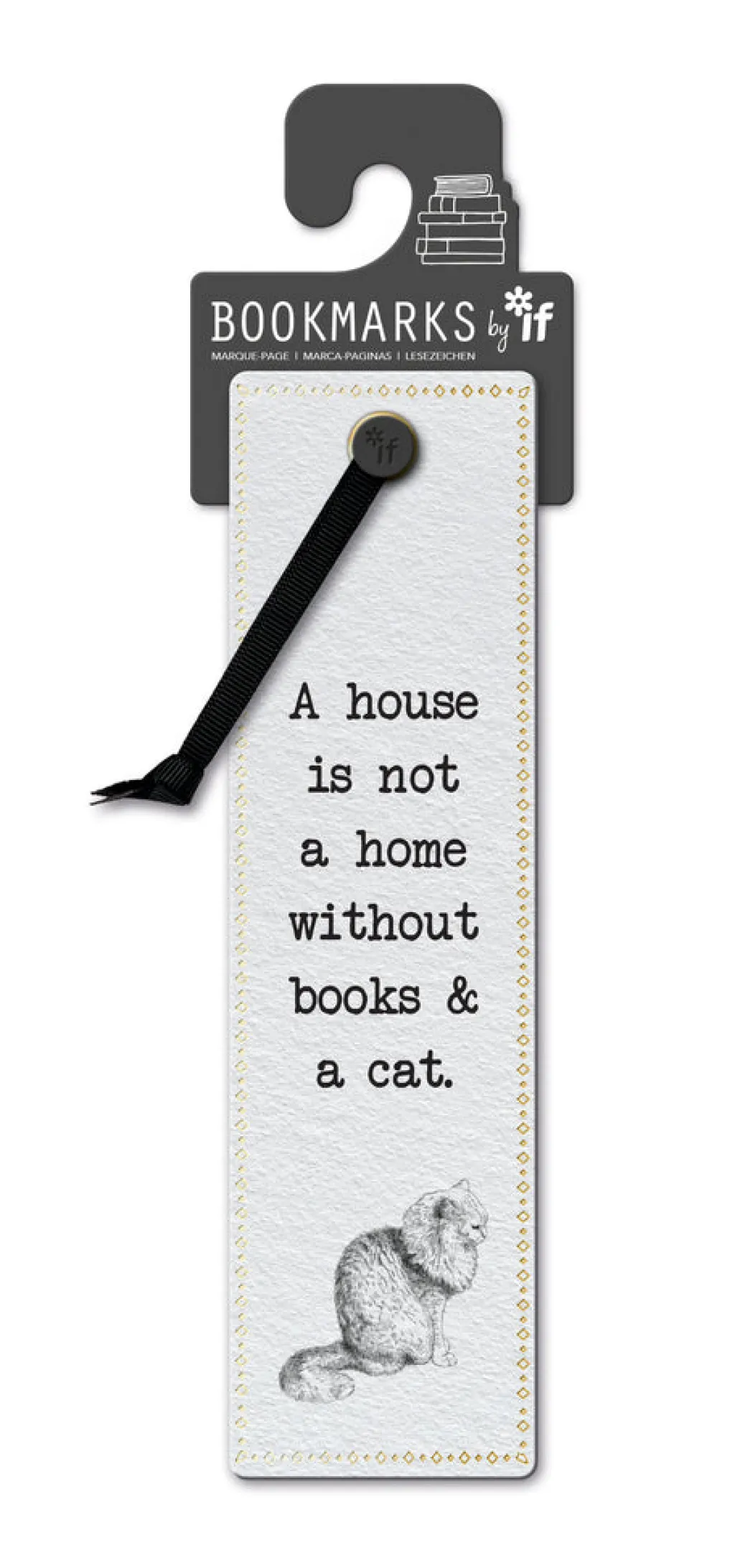 if Cardboard Creations Ltd. Kirjanmerkki Literary Books & Cat* Lahjatavarat|Kirjan Ystävä -Kirjatuotteet