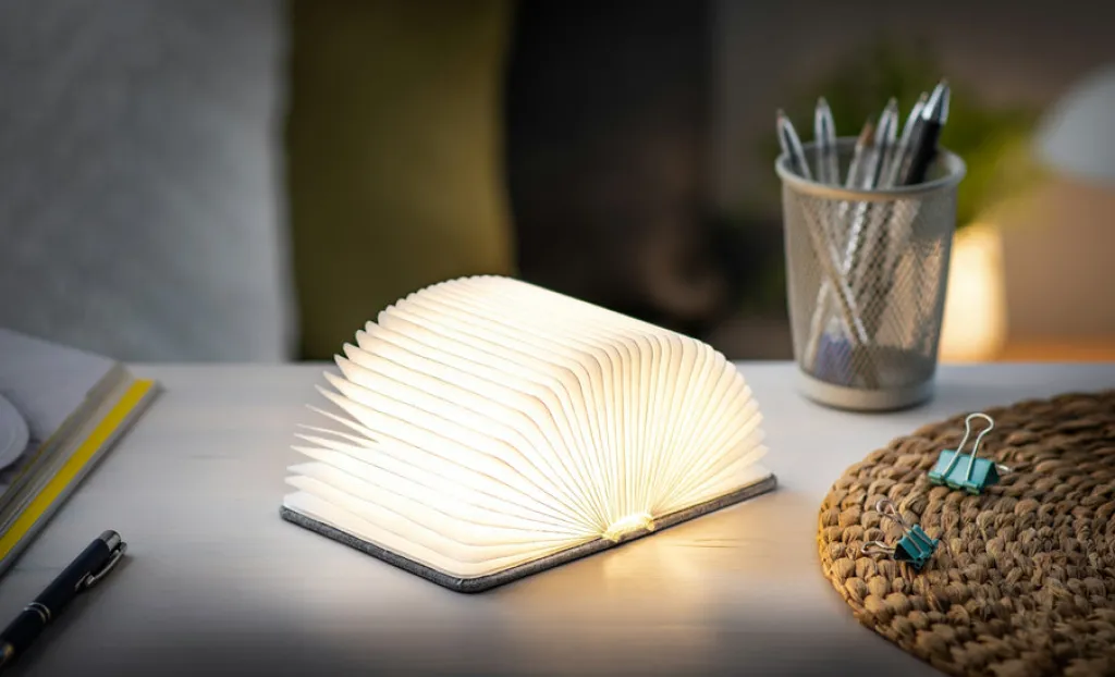 Gingko Design Kirjavalo Gingko Smart Book Light Mini, harmaa pellava* Toimistokoneet Ja Pienlaitteet|Valaisimet Ja Lamput