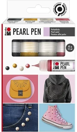 Marabu Kohokynä 4 kpl x 25 ml Pearl Pen* Muut Askartelutarvikkeet|Askartelu