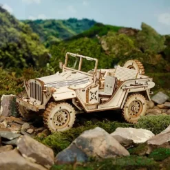 Robotime/ Lahjamaa Koottava puinen pienoismalli Army Field Car* Lelut|Pelit Ja Lelut
