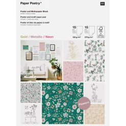 RicoDesign Koristepaperilehtiö A4/30 Rico Design kukka* Paperiaskartelu|Askartelu