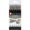 Kuitukärkikynä Sakura Micron 6 kpl musta