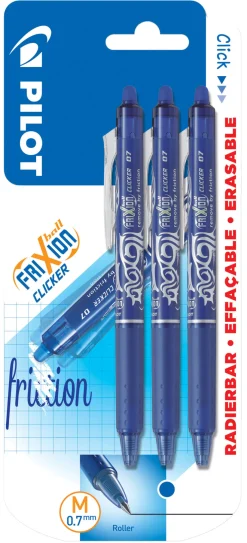 Kuulakynä 3 kpl Pilot Frixion Clicker 0.7 sininen