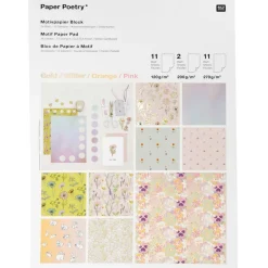Kuviopaperilehtiö A4/24 arkkia Flower Power Rico Design