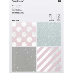 Kuviopaperilehtiö A4/20 pastellivärit/hologrammi Rico Design