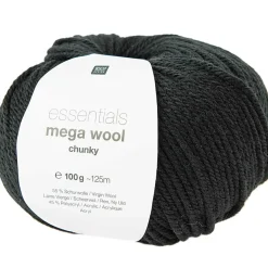 Suomalainen.com Lanka Mega Wool Chunky 100g black musta Rico Design* Askartelu|Neulominen Ja Virkkaus