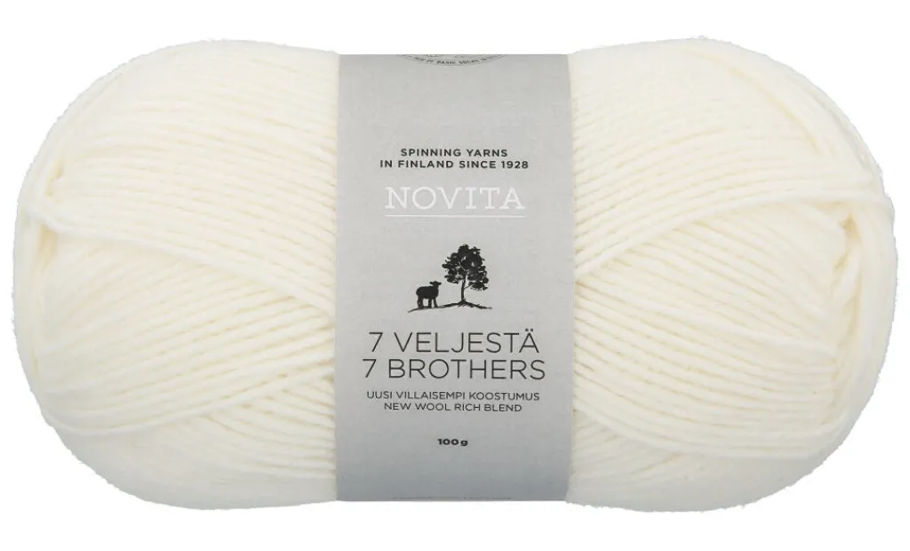 Novita Oy Lanka Novita 7 Veljestä 100 g 011 valkoinen* Askartelu|Novita Langat Ja Käsityötarvikkeet