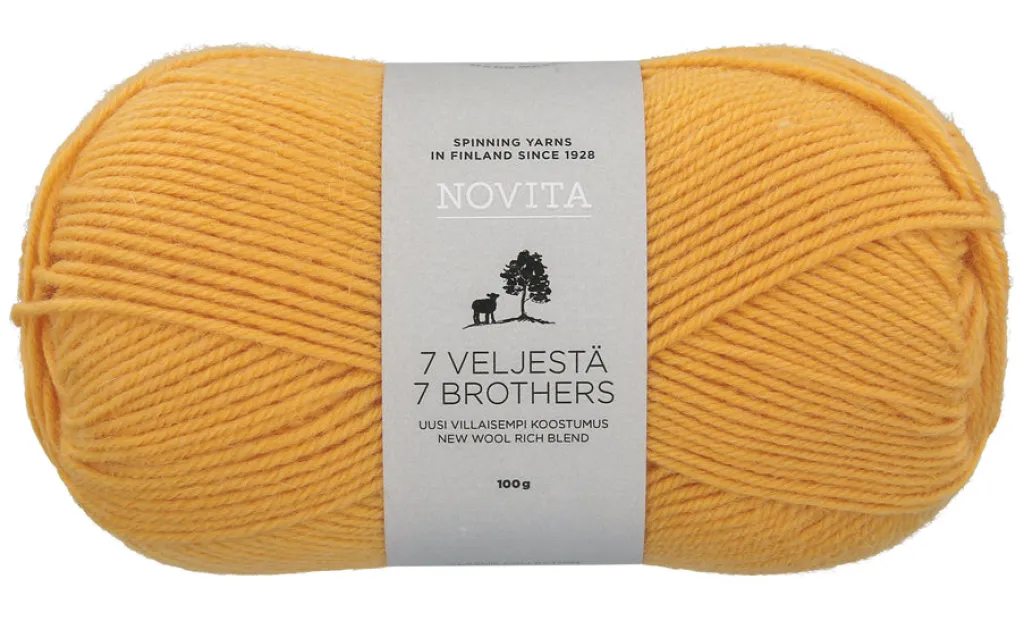 Novita Oy Lanka Novita 7 Veljestä 100g 268 auringonkukka* Askartelu|Novita Langat Ja Käsityötarvikkeet