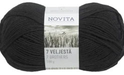 Novita Lanka 7 Veljestä 100g 099 noki* Novita Langat Ja Käsityötarvikkeet|Neulominen Ja Virkkaus