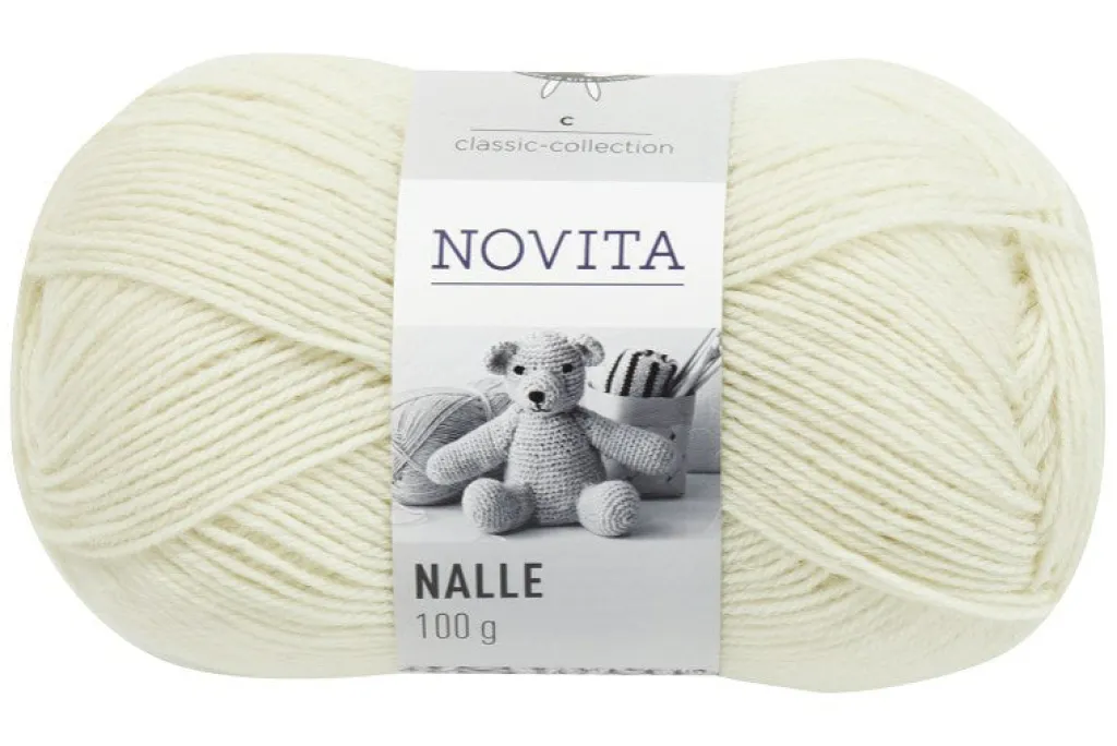 Novita Lanka Nalle 100g Luonnonvalkoinen 010* Novita Langat Ja Käsityötarvikkeet|Neulominen Ja Virkkaus