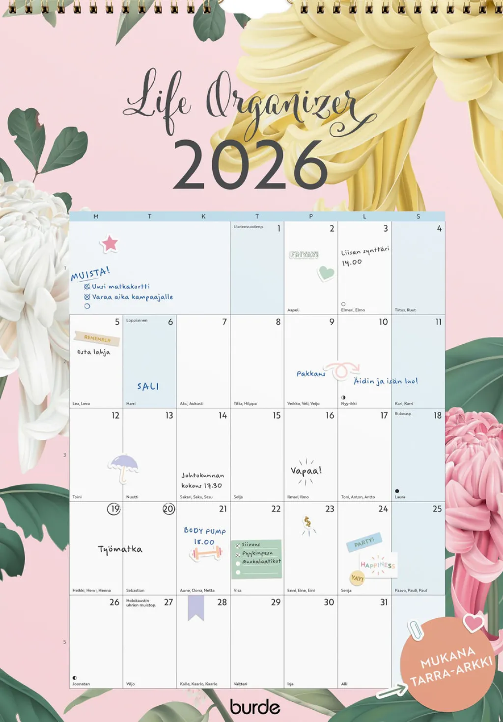 Burde Life Organizer 2026* Kalenterit|Opiskelutarvikkeet