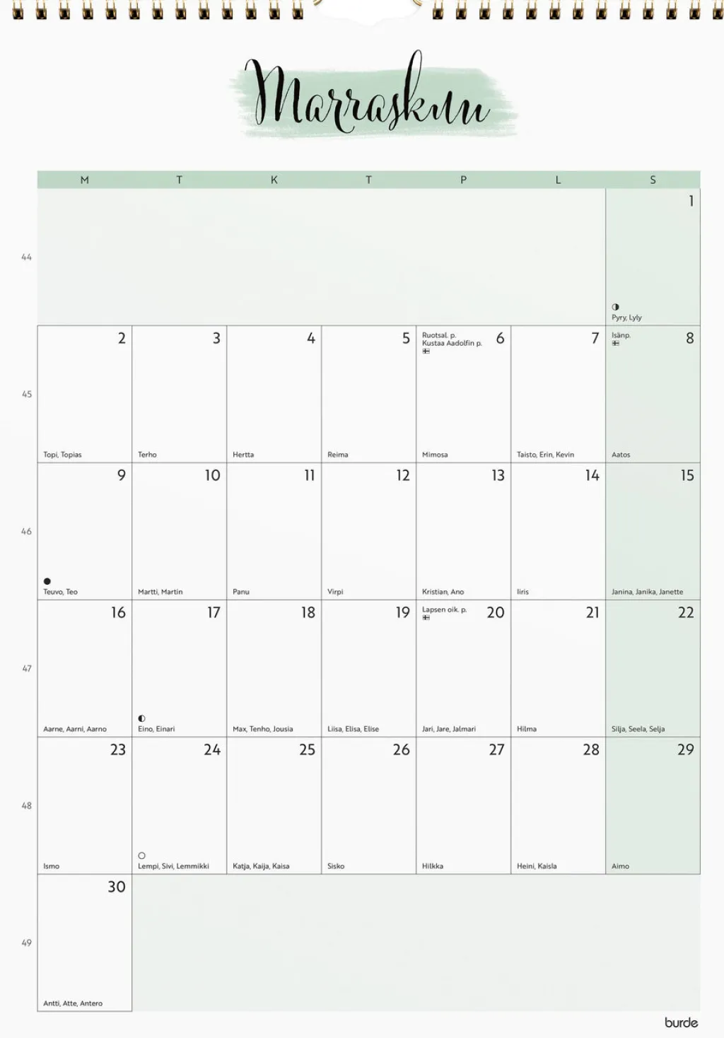 Burde Life Organizer 2026* Kalenterit|Opiskelutarvikkeet