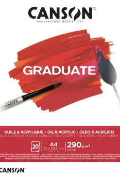 Öljy- ja Akryylilehtiö A4/20 arkkia 290g Canson Graduate