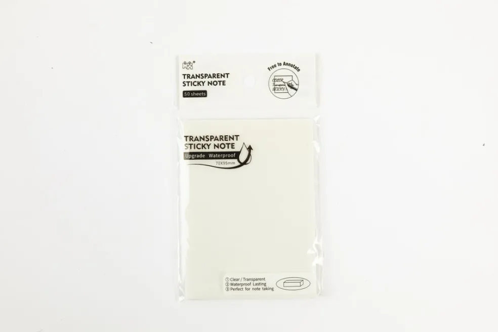 Läpikuultava viestilappu 7*9,5cm, 50 lappua