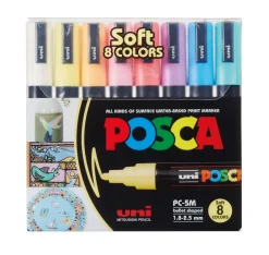 UNI Mitsubishi Maalikynä 8 kpl Posca 5M pastellivärit* Muut Askartelutarvikkeet|Askartelu