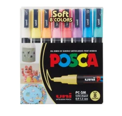 UNI Mitsubishi Maalikynä 8 kpl Posca 3M pastellivärit* Muut Askartelutarvikkeet|Askartelu