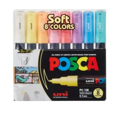 Maalikynä 8 kpl Posca 1M pastellivärit