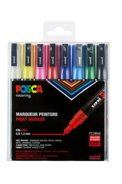 UNI Mitsubishi Maalikynä 8 kpl Posca 3M perusvärit* Askartelu|Posca-Maalikynät
