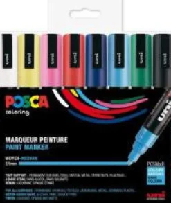Maalikynä 8 kpl Posca 5M perusvärit