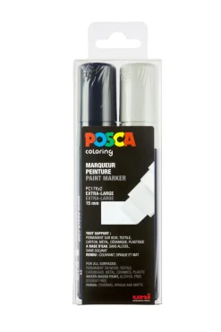 Maalikynä 2 kpl Posca musta, valkoinen