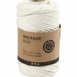 Suomalainen.com Makrameenyöri 4mm/55m luonnonvalkoinen 330g* Makramee
