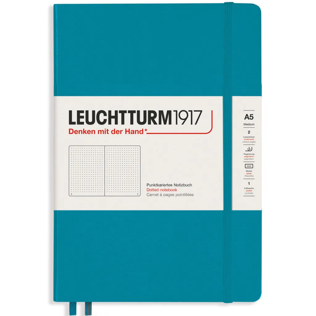 Leuchtturm1917 Muistikirja A5 Hard Dotted Ocean, kovakantinen pistesivut* Opiskelutarvikkeet|Leuchtturm1917 -Muistikirjat