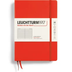 Concess Nordic Ab Muistikirja A5 Leuchtturm1917 Hard Ruled Lobster, kovakantinen viivallinen* Leuchtturm1917 -Muistikirjat