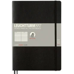 Suomalainen.com Muistikirja B5 Leuchtturm1917 Soft Black ruled, pehmäkantinen viivallinen* Opiskelutarvikkeet|Päiväkirjat Ja Ystäväkirjat
